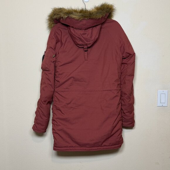 Alpha Industries Altitude Parka Jacket Red sz XS women’s - Picture 5 of 12